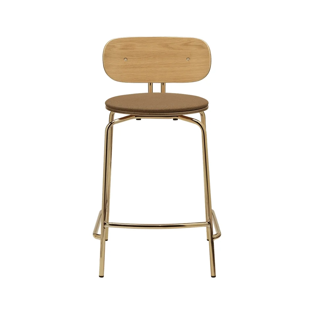 Umage, Curious Låg Barstol Ek/Mässing Sugar Brown