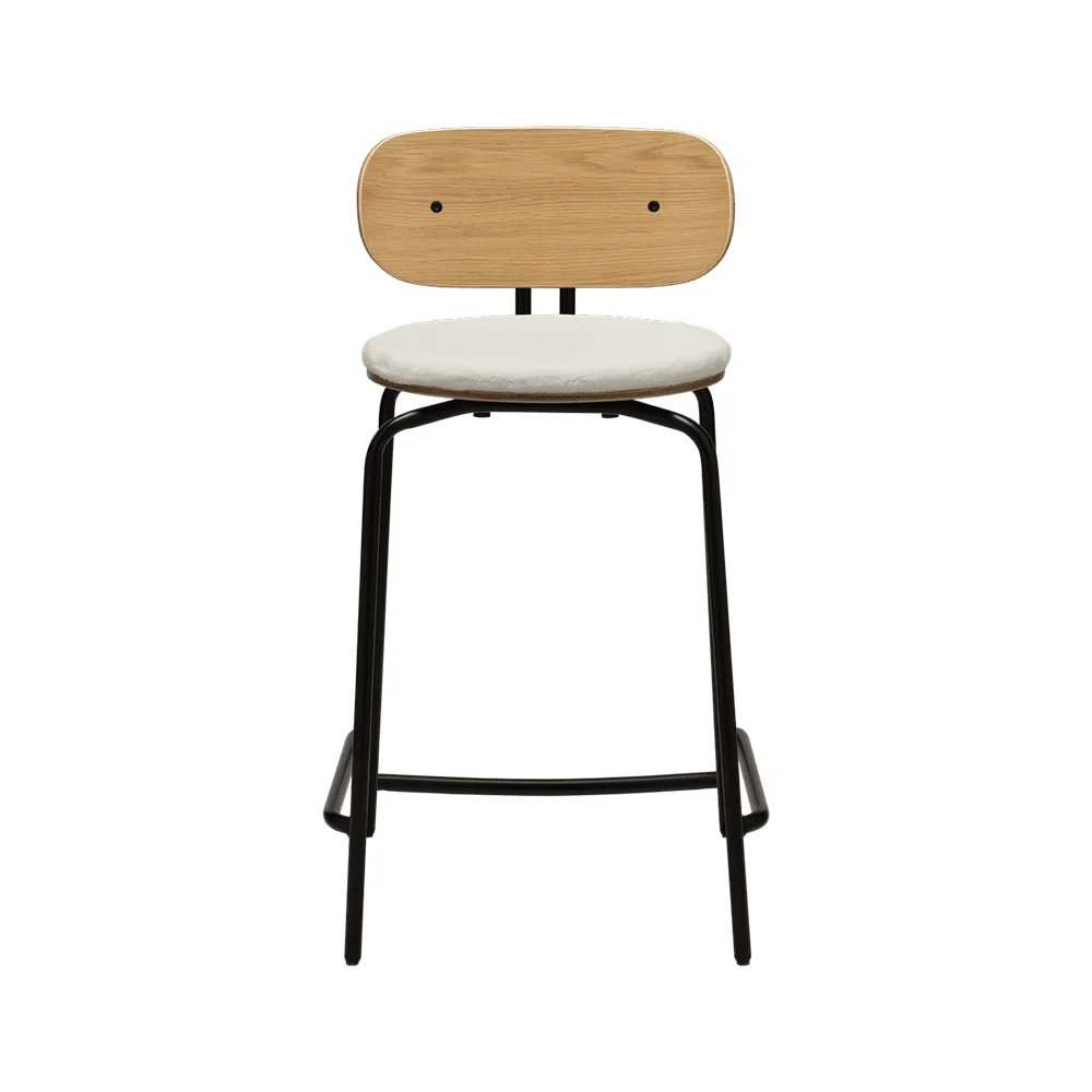 Umage, Curious Låg Barstol Ek/Svart Teddy White