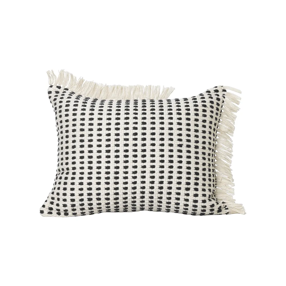 Ferm Living, Way Cushion Rect. - Off-White/Blue