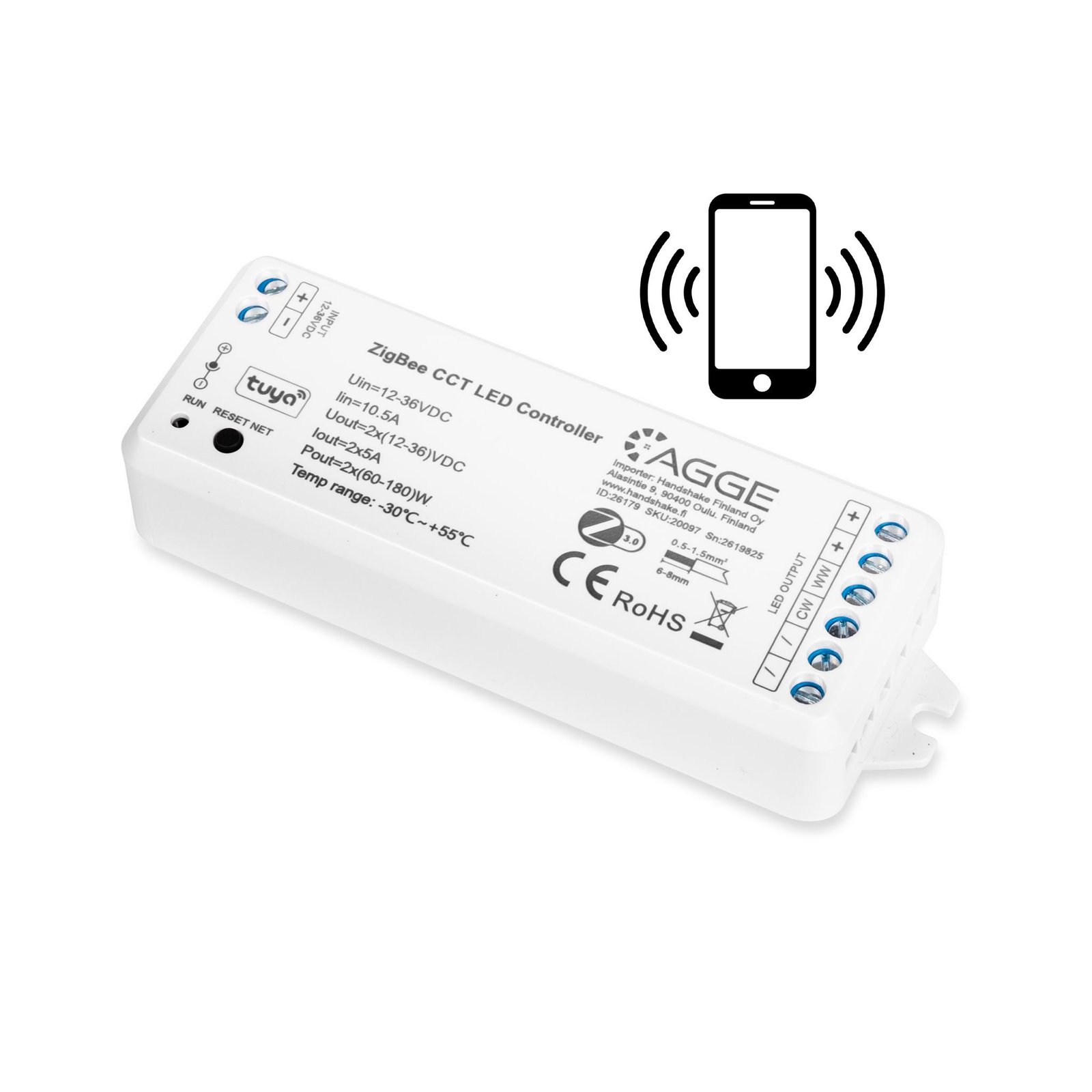 Drivdon till LED-list  AGGE CCT Color Zigbee Controller, Endast drivdon
