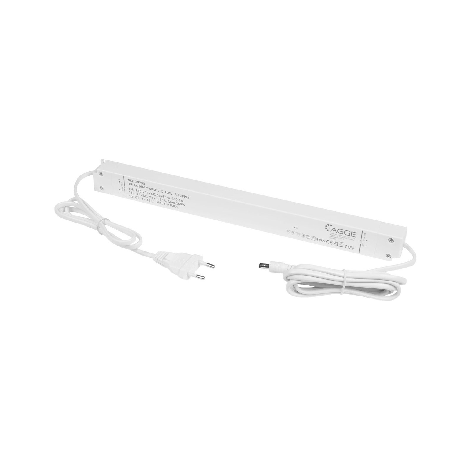 Dimbar transformator AGGE Dimmable 24V, IP20, Max. effekt 150W