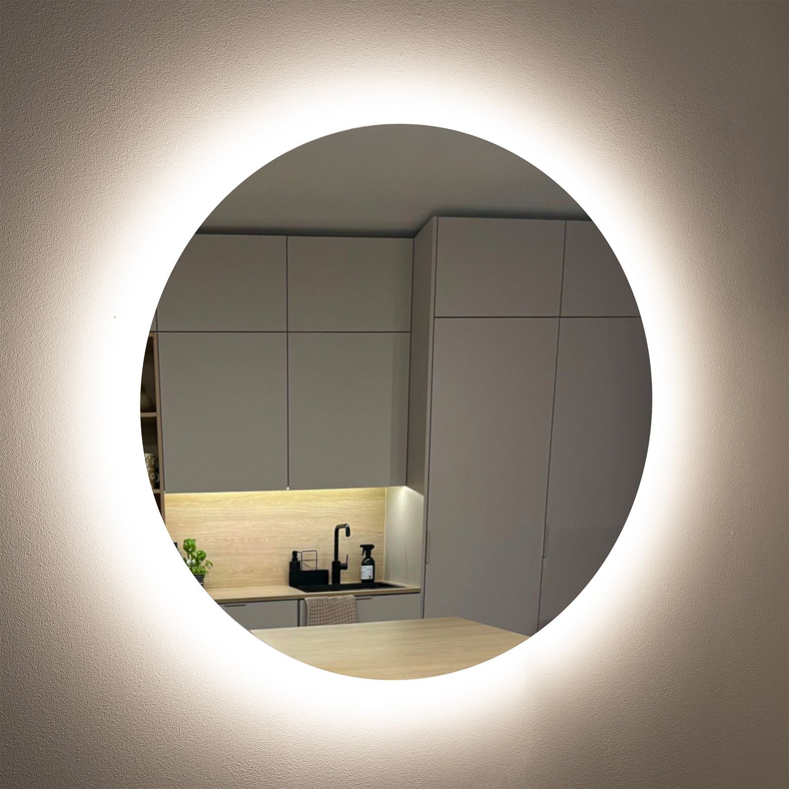 LED-spegel AGGE LED Mirror Round Backlight - 17W / 3000-6000K / 800 mm