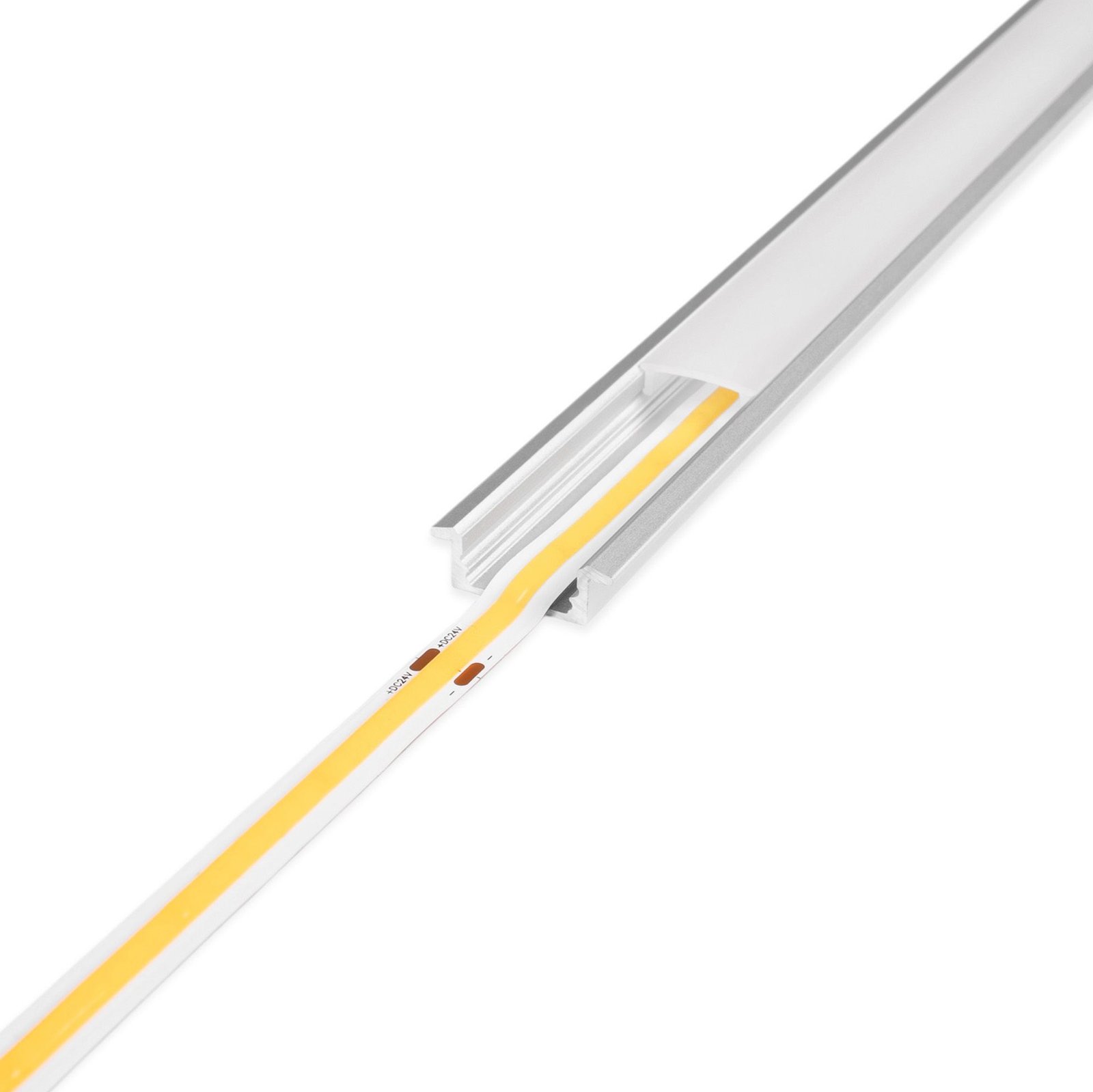 Aluminiumprofil för LED-list AGGE Recessed, infälld, Silver (200 cm)