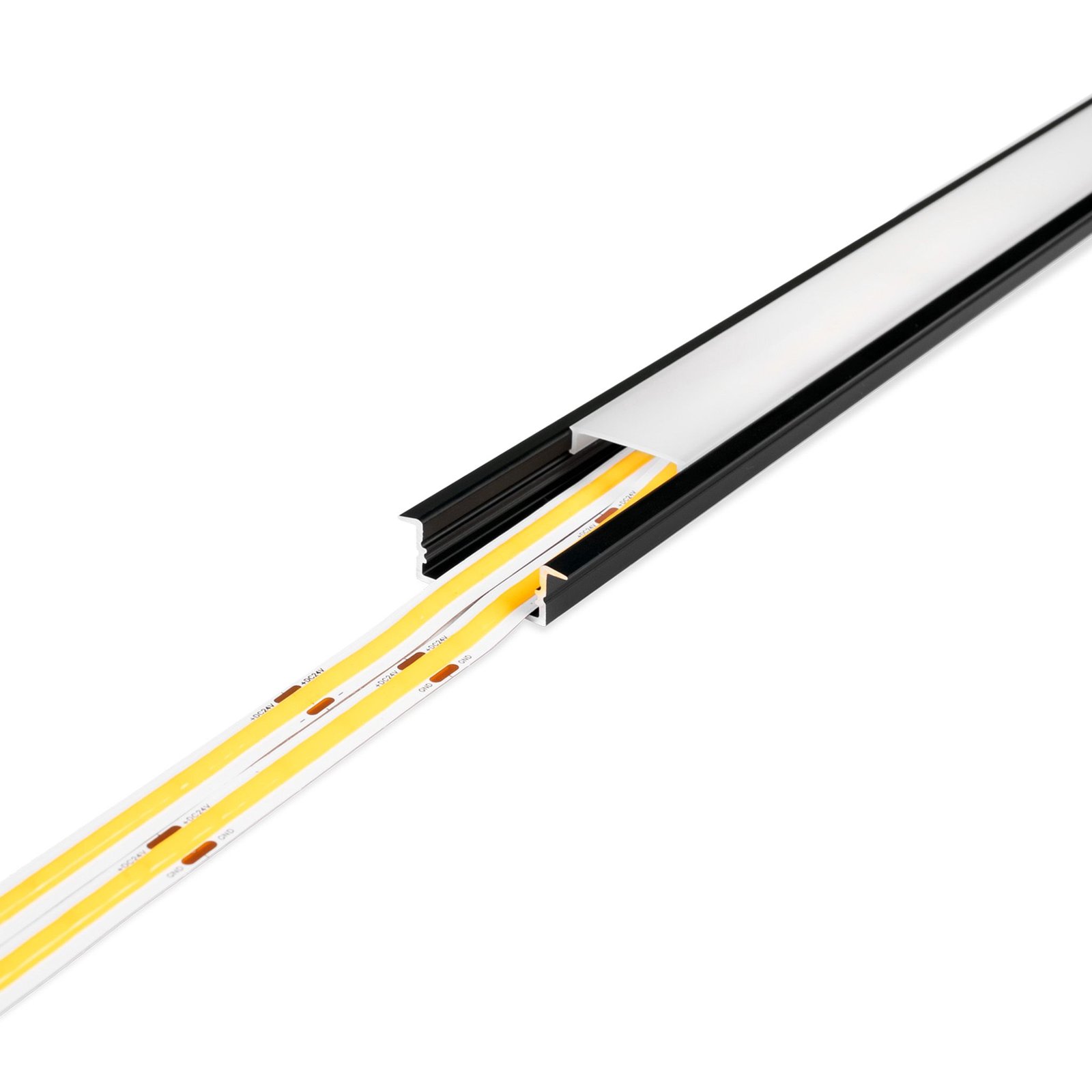 Aluminiumprofil för LED-list AGGE Wide Recessed, infälld, bred, Silver (100 cm)