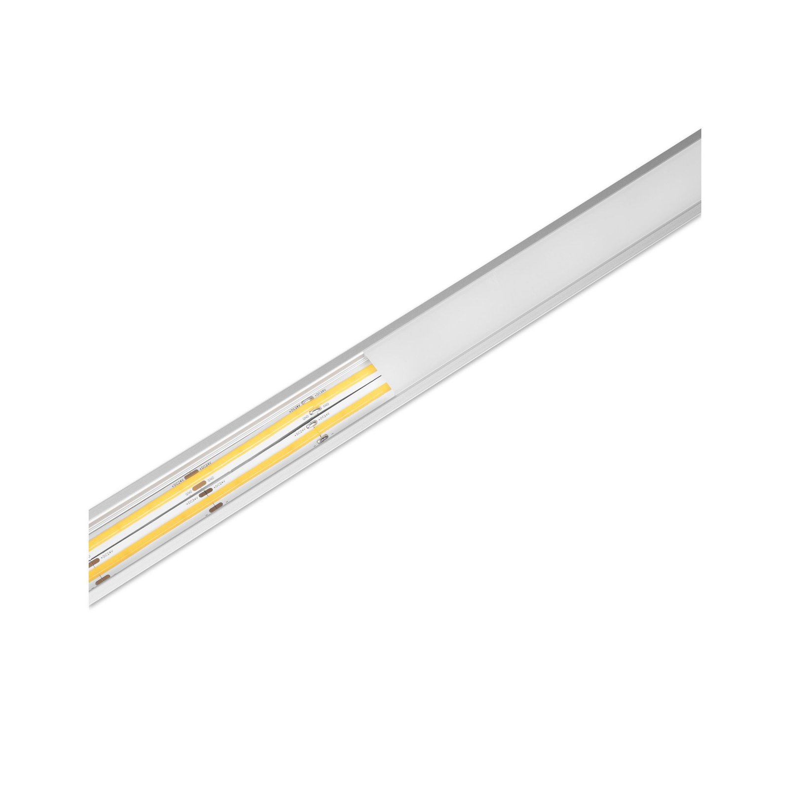 Aluminiumprofil för LED-list AGGE Wide Recessed, infälld, bred, Silver (200 cm)