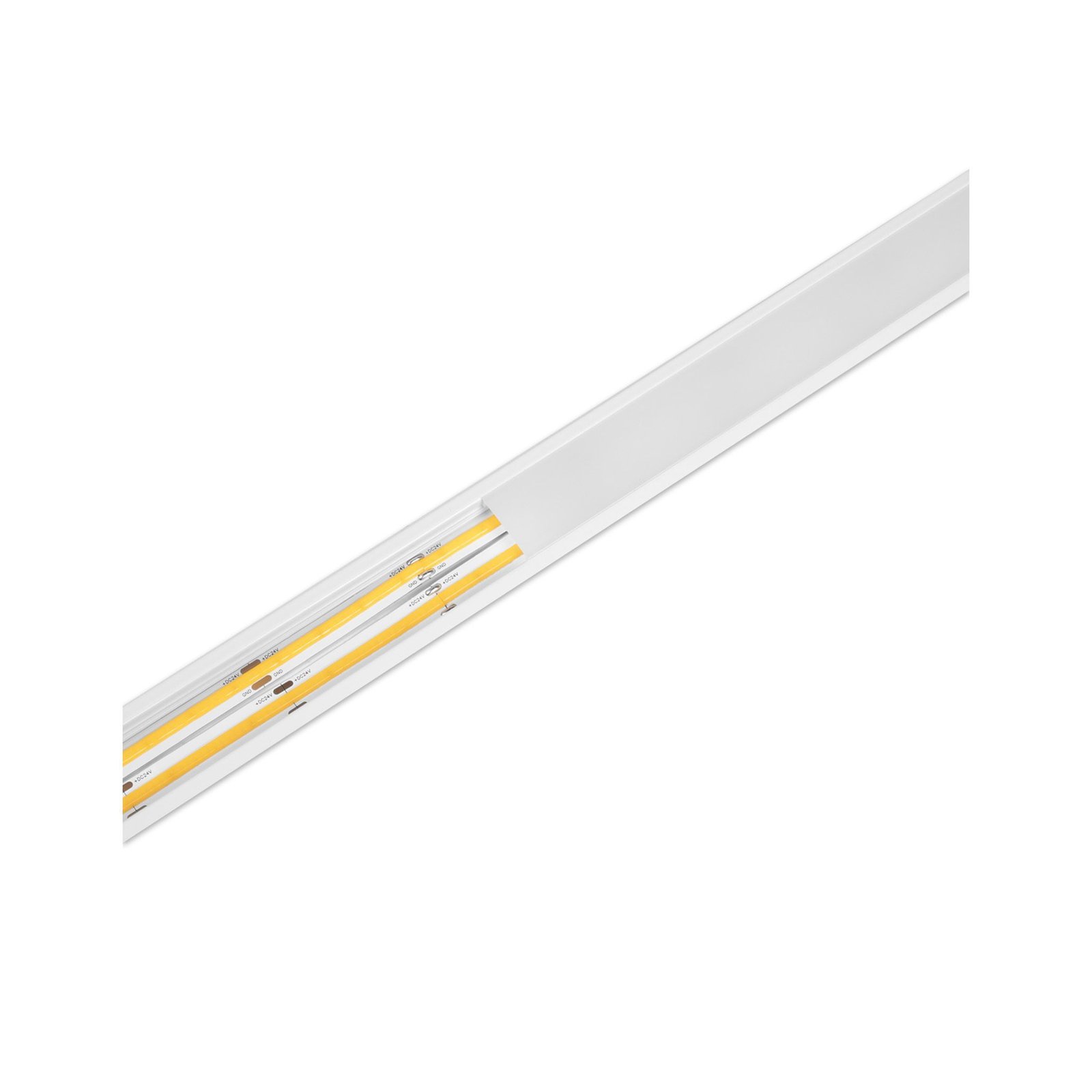 Aluminiumprofil för LED-list AGGE Wide Recessed, infälld, bred, Vit (100 cm)