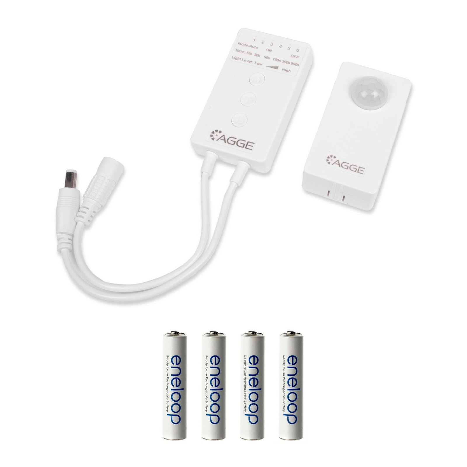 Rörelsesensor till LED-list AGGE Wireless Pir Sensor Set, 12/24V, Rörelsesensor + 4 st AAA-batterier