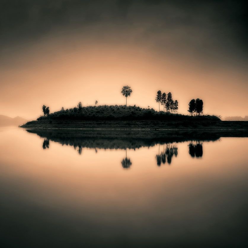 Artwood, Väggdekor Sunset Island 100 X 100 Cm