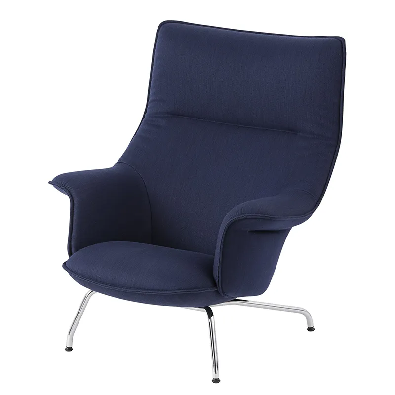 Muuto, Doze Lounge Chair High Back Tube Base - Balder 782 Chrome