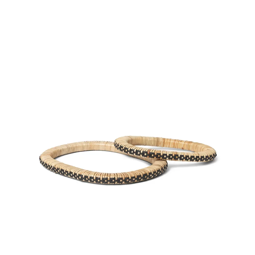 Ferm Living, Weave Trivets - Set of 2 - Natural/Black