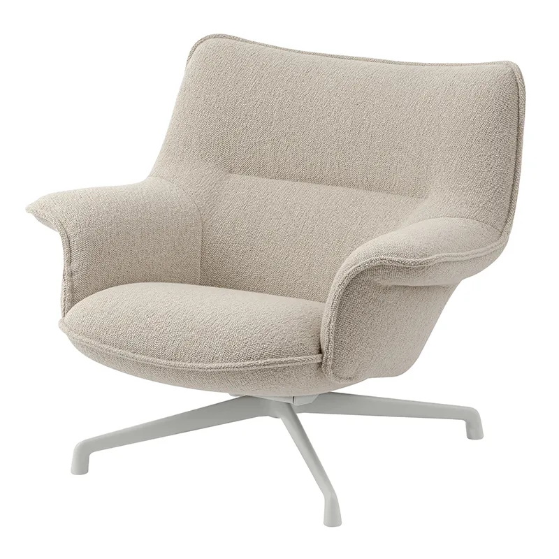 Muuto, Doze Lounge Chair Low Back Swivel Base - Hearth 7 Grey