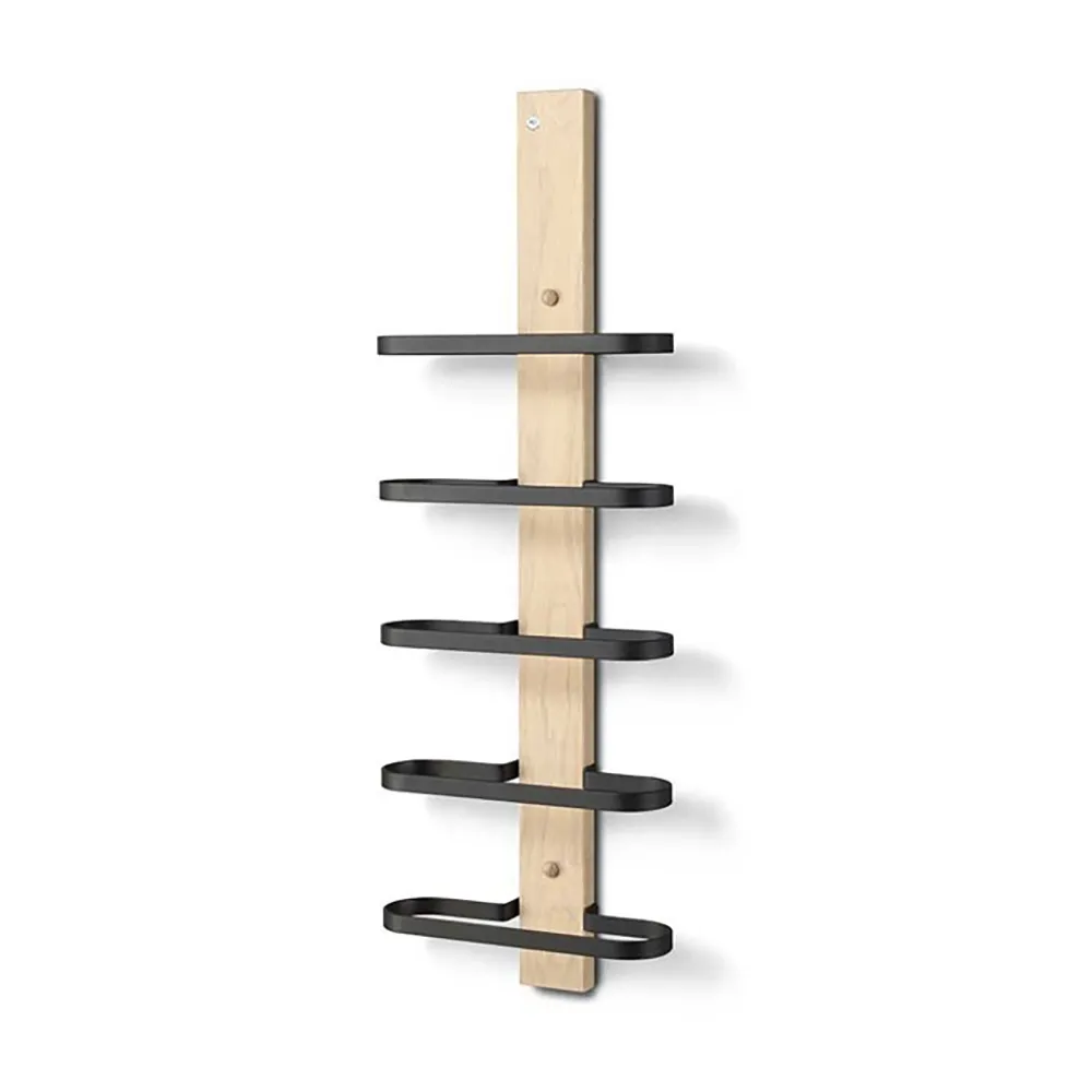 Oscarssons Möbel, Mazzi Vinställ 5 flaskor Vitoljad Ek/Mattsvart Stål