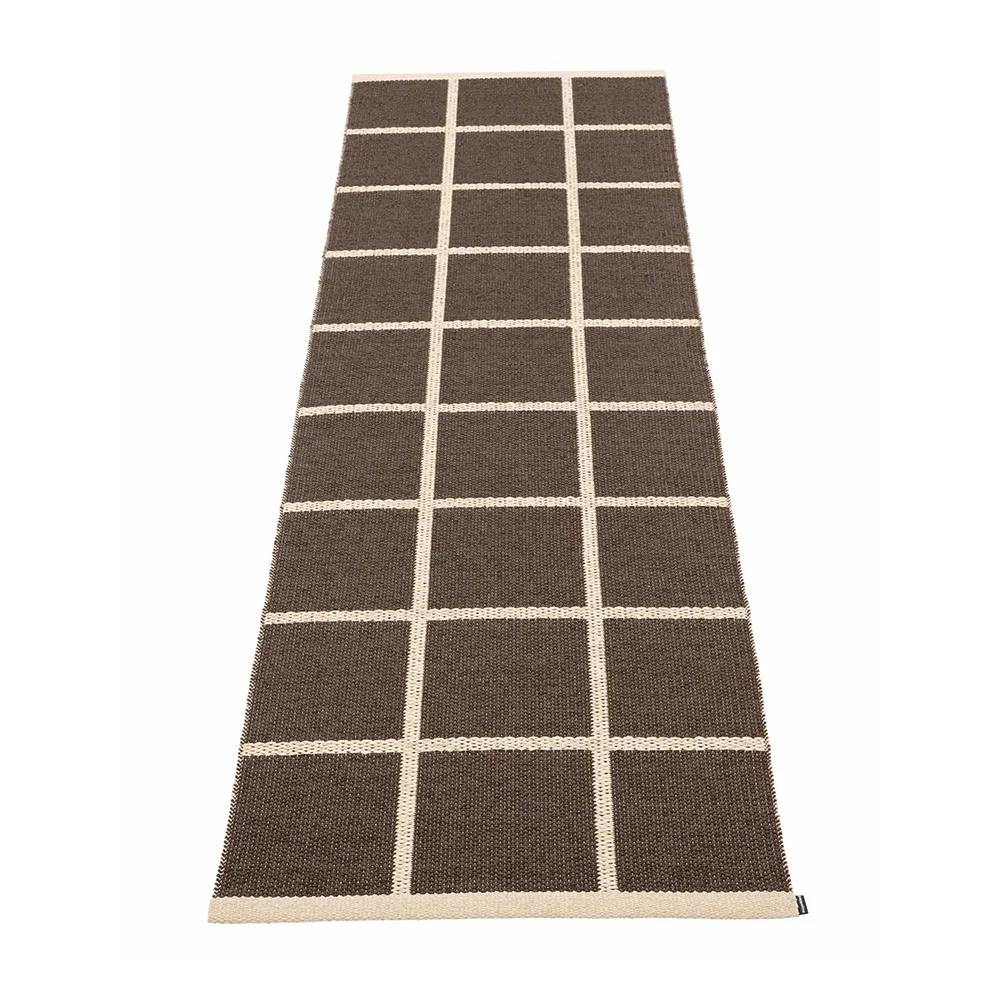 Pappelina, Vävd Matta Criss Dark Brown 70x225 cm