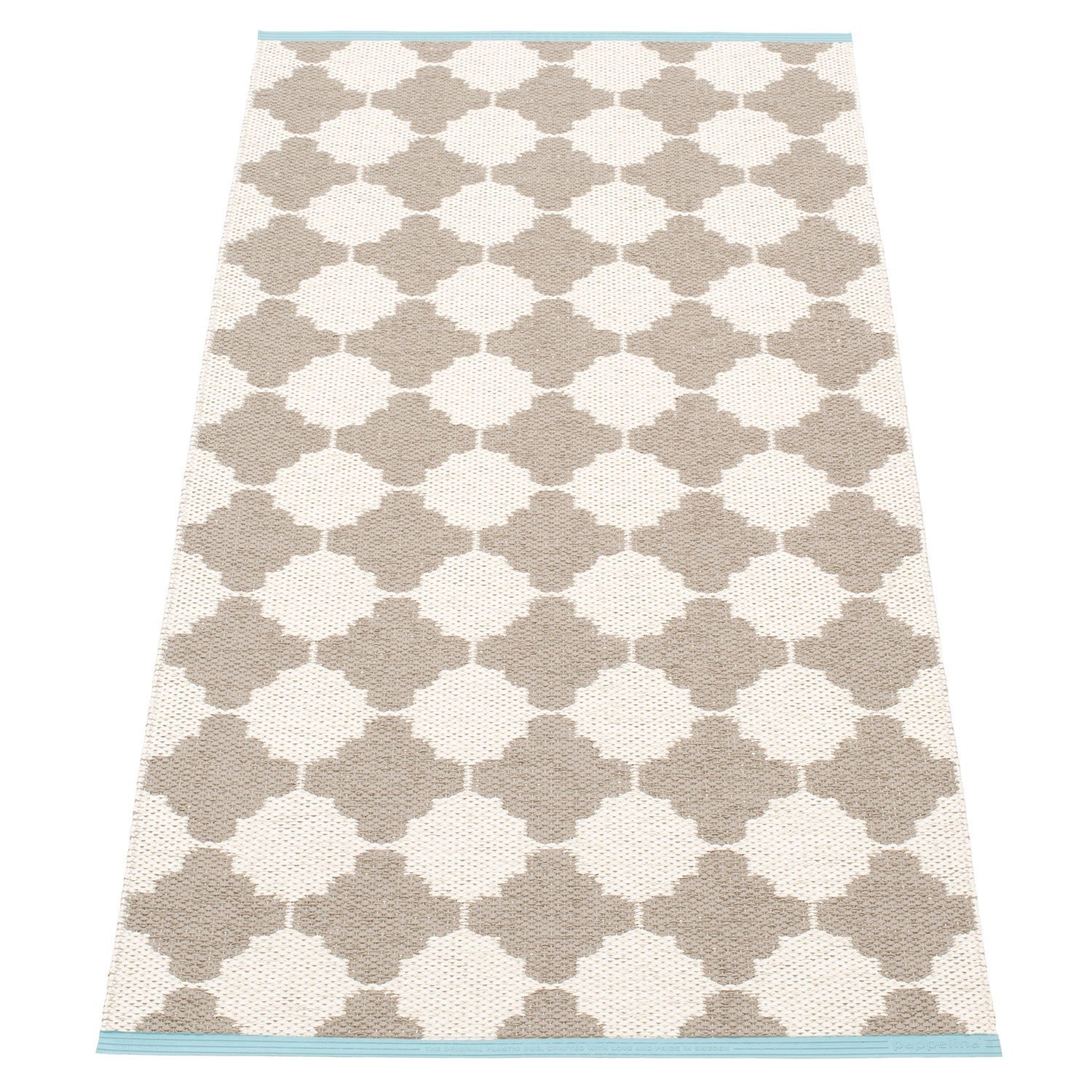 Pappelina, Marre matta 70x150 cm mud / vanilla turquoise stripe