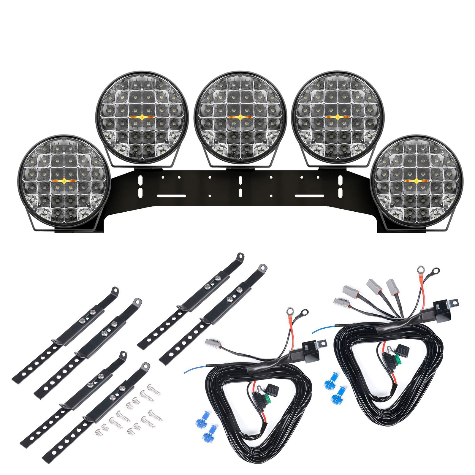 Extraljus Purelux 9110 DRL - Rund / 23 cm / 175W, 5 st - Komplett paket (WRC)