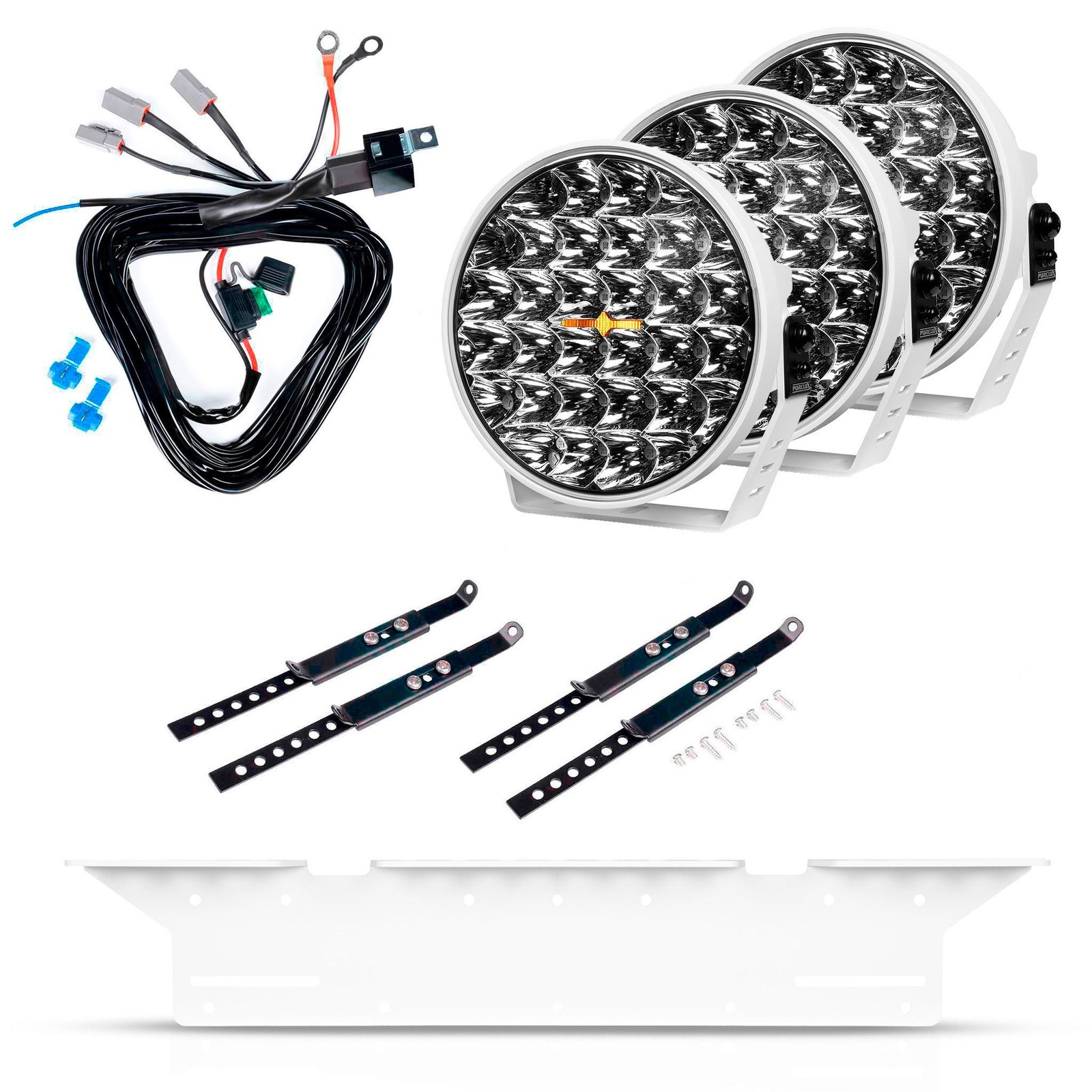 Extraljus Purelux 9110 DRL White - Rund / 23 cm / 175W, 3 st - Komplett paket