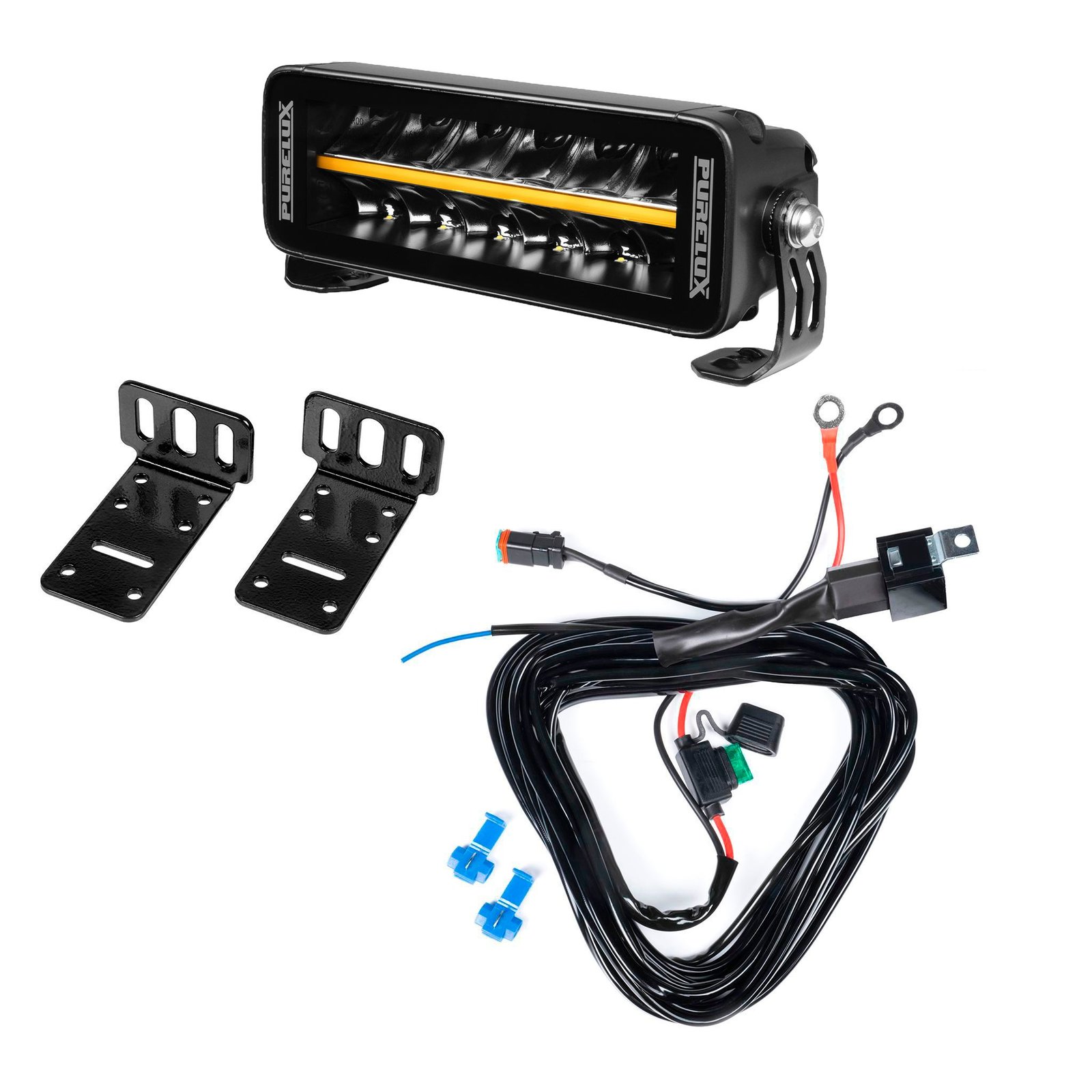 Extraljus Purelux Black Boost S200 - Rak / 20 cm / 60W, 1 st - Komplett paket (Montering under reg.skylt)