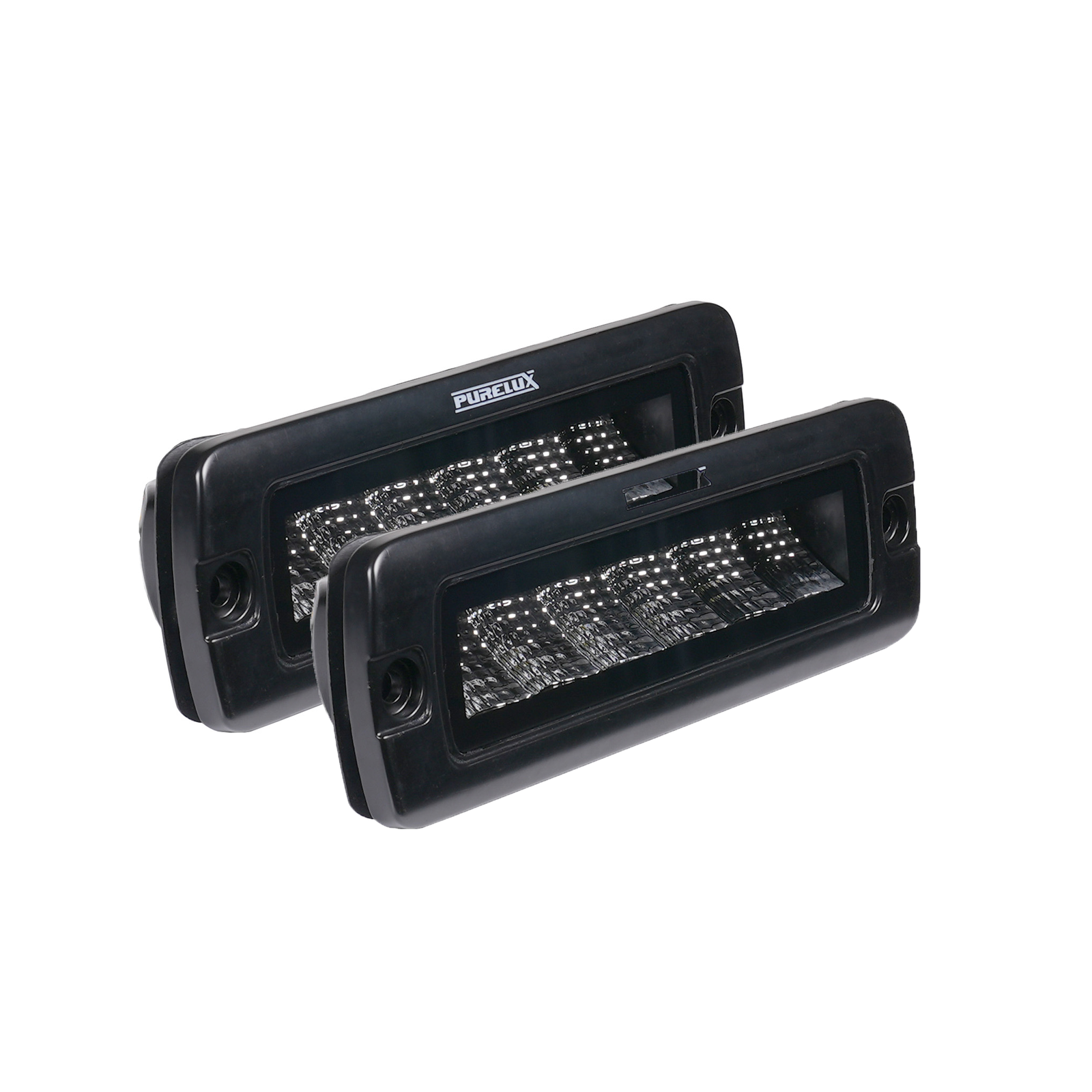 Arbetsbelysning Purelux Black Flush-Mount Slim - 20 cm / 30W / Flood, 2 st