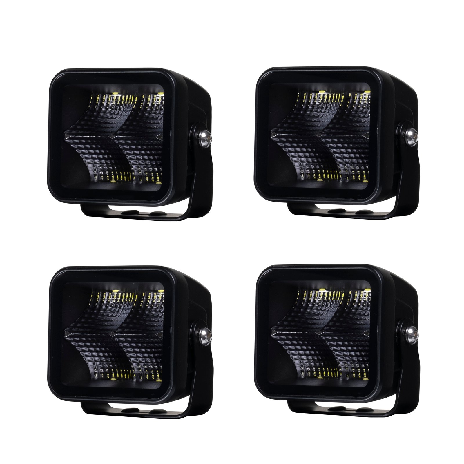 Arbetsbelysning Purelux Black Square 40 Flood - 8 cm / 40W / Bred, 4 st