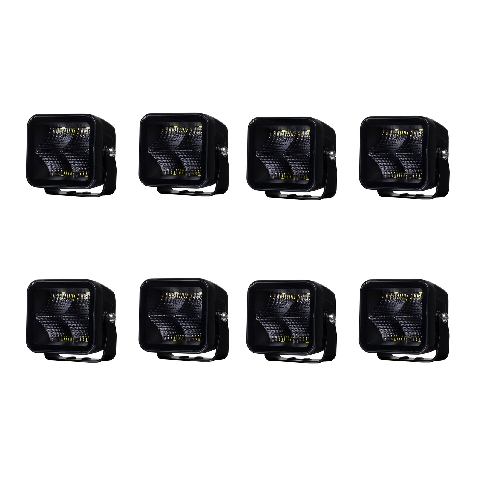 Arbetsbelysning Purelux Black Square 40 Flood - 8 cm / 40W / Bred, 8 st