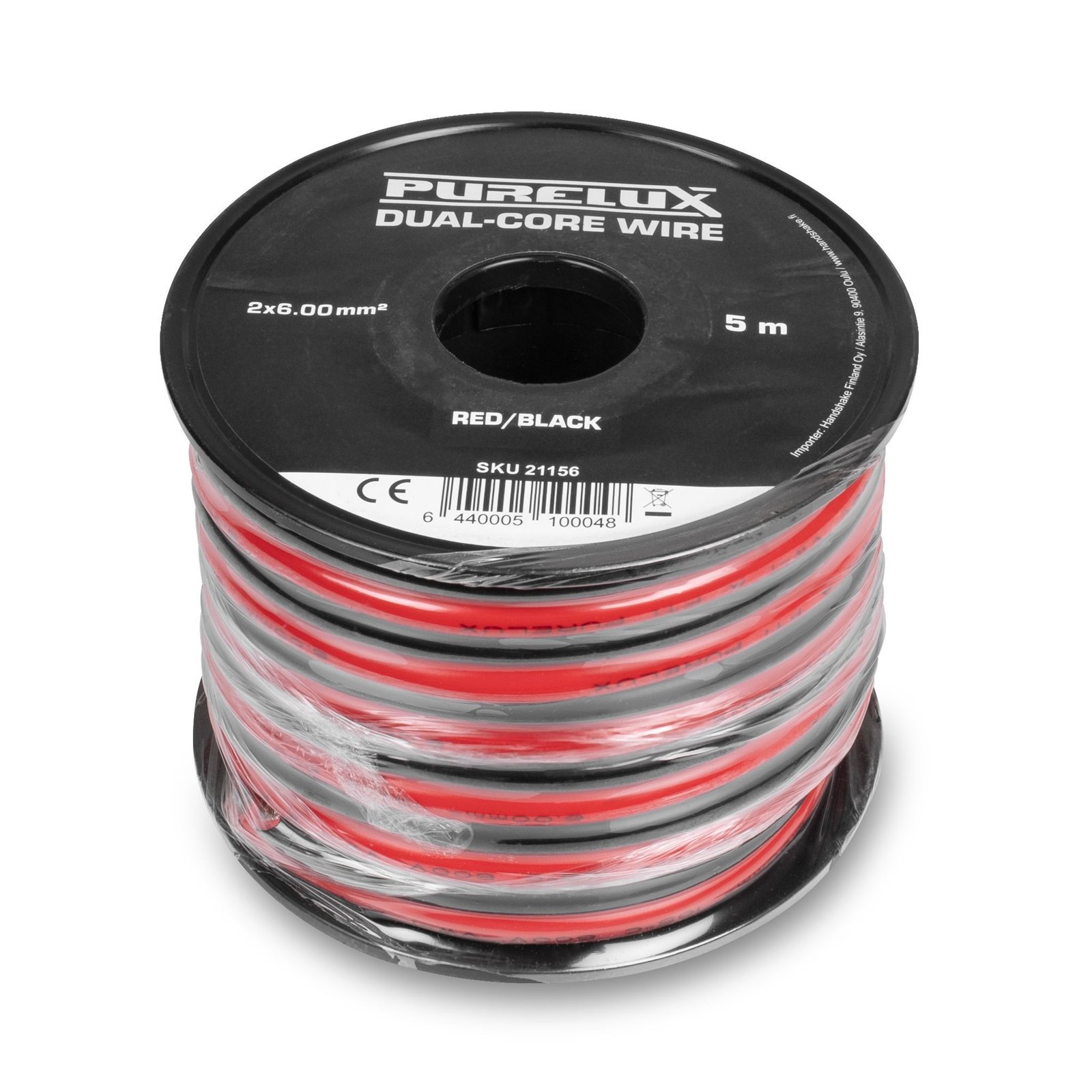Tvåledarkabel Purelux Dual-Core Wire, 6.00 mm² / 5 m