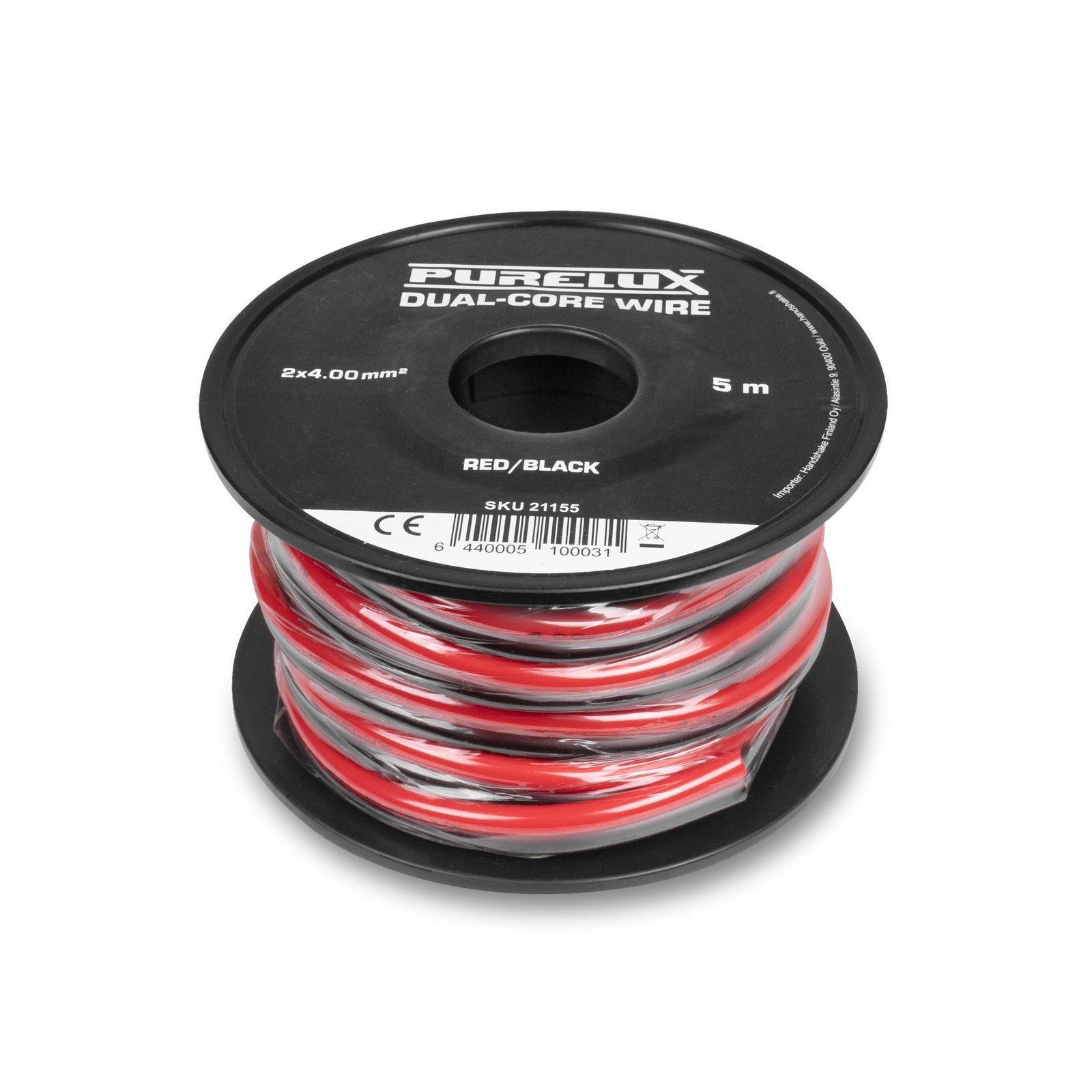 Tvåledarkabel Purelux Dual-Core Wire, 4.00 mm² / 5 m