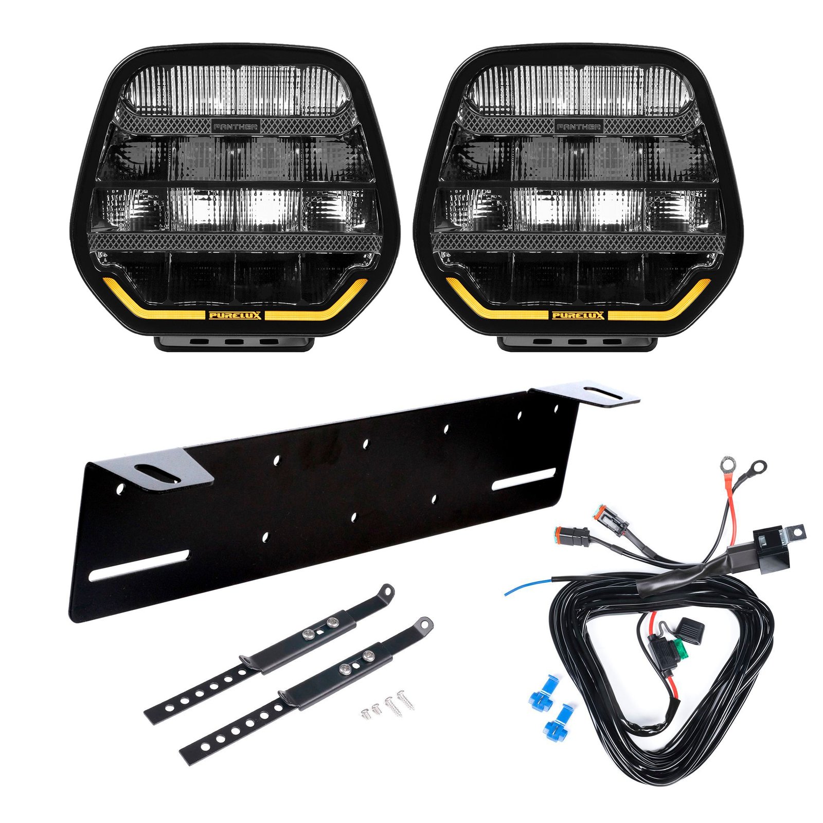 Extraljus Purelux Panther 7 - Rund / 18 cm / 128W, 2 st - Komplett paket