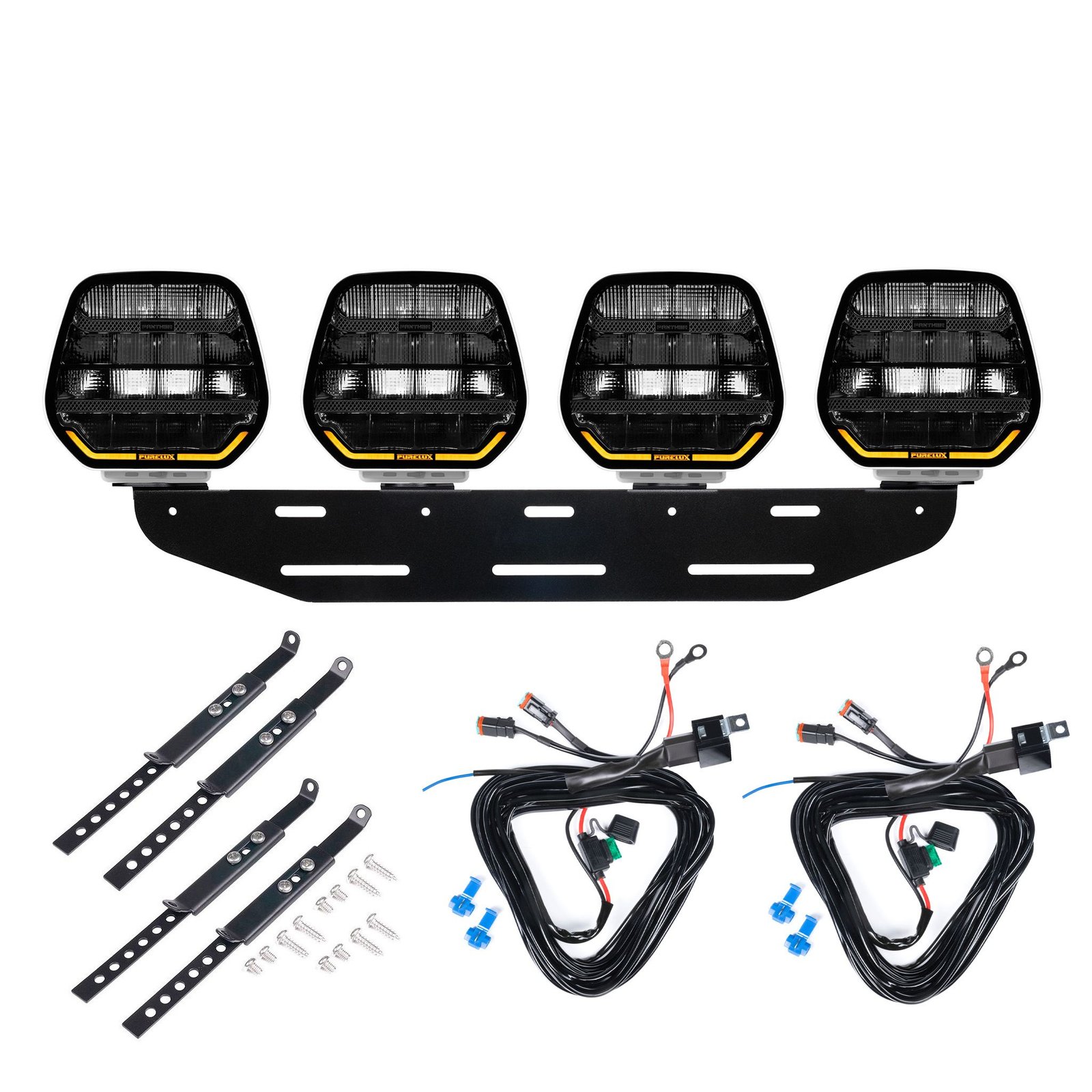 Extraljus Purelux Panther 7 White - Rund / 18 cm / 128W, 4 st - Komplett paket