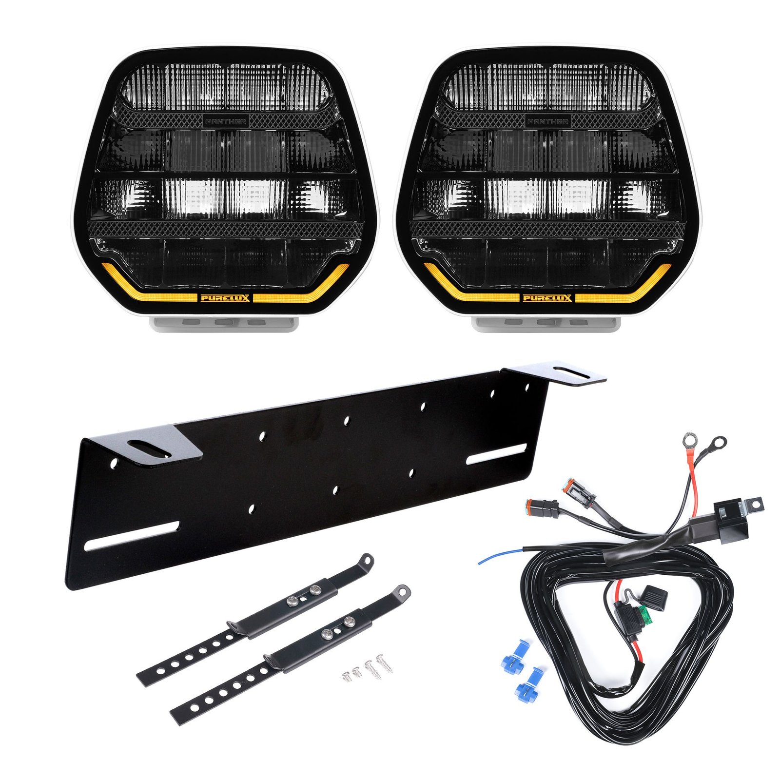 Extraljus Purelux Panther 7 White - Rund / 18 cm / 128W, 2 st - Komplett paket