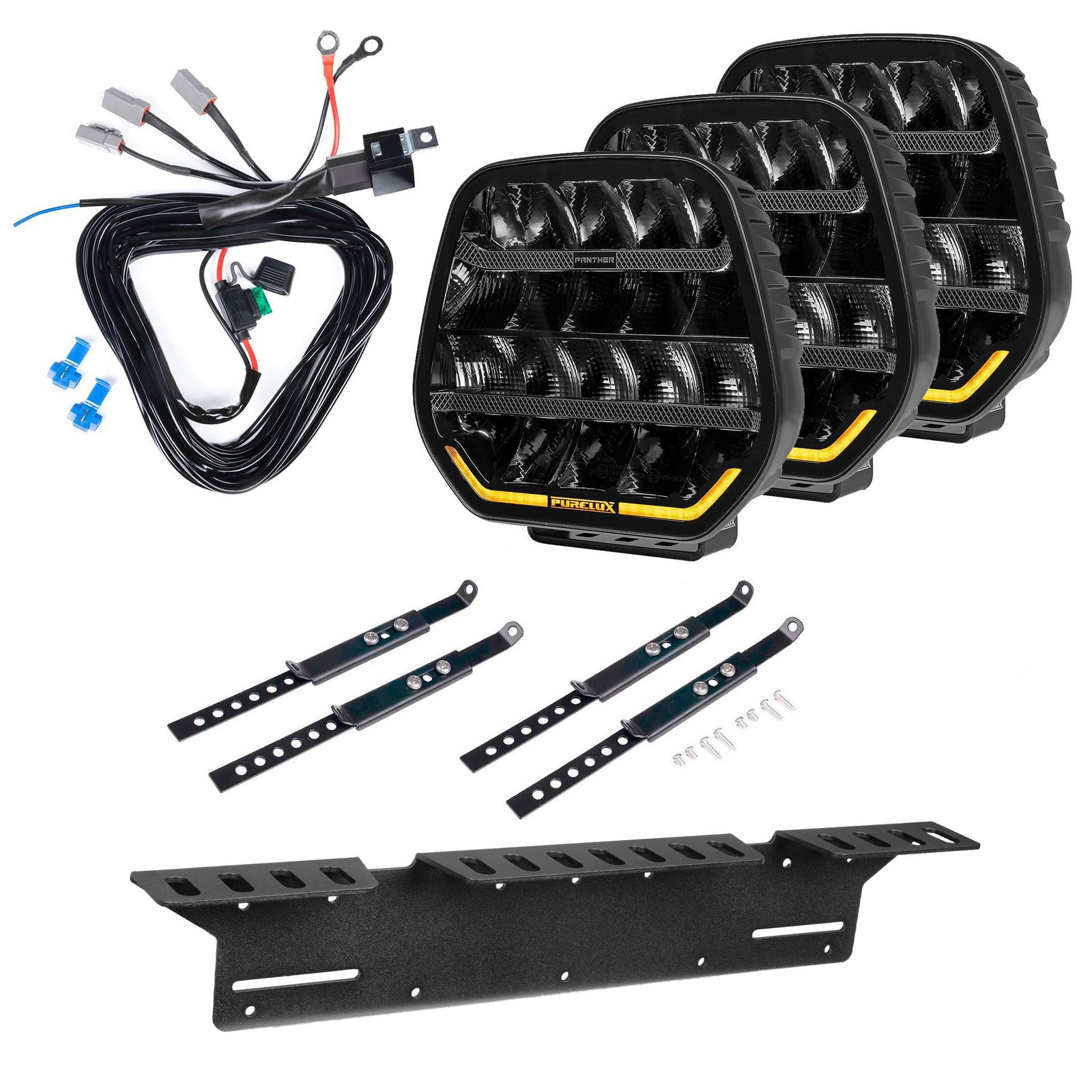 Extraljus Purelux Panther 9 - Rund / 23 cm / 210W, 3 st - Komplett paket