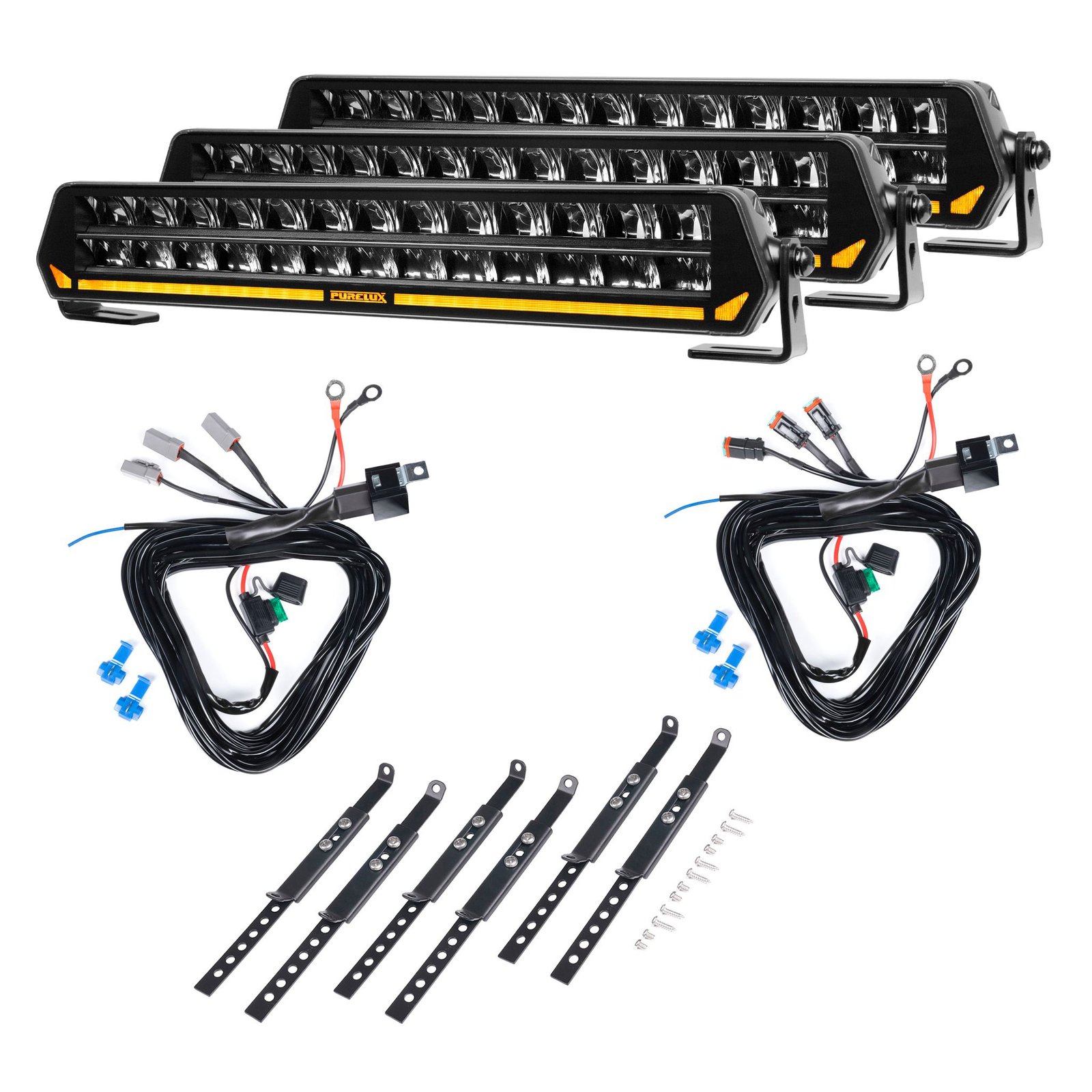 Extraljus Purelux Panther S400 - Rak / 40 cm / 150W , 3 st + Reläkabelsats