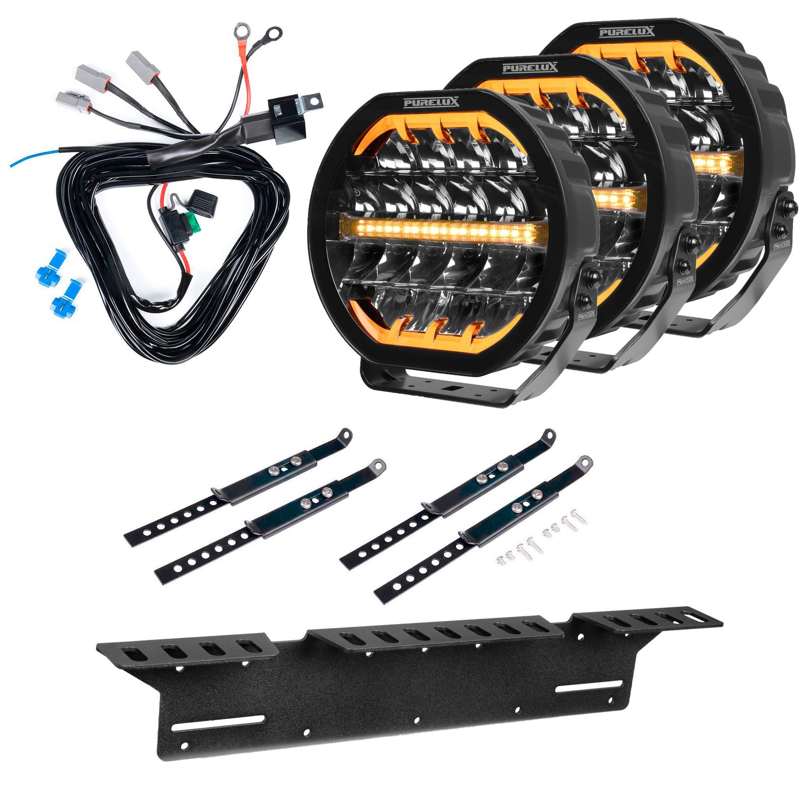 Extraljus Purelux Ranger 9 - Rund / 23 cm / 160W, 3 st - Komplett paket