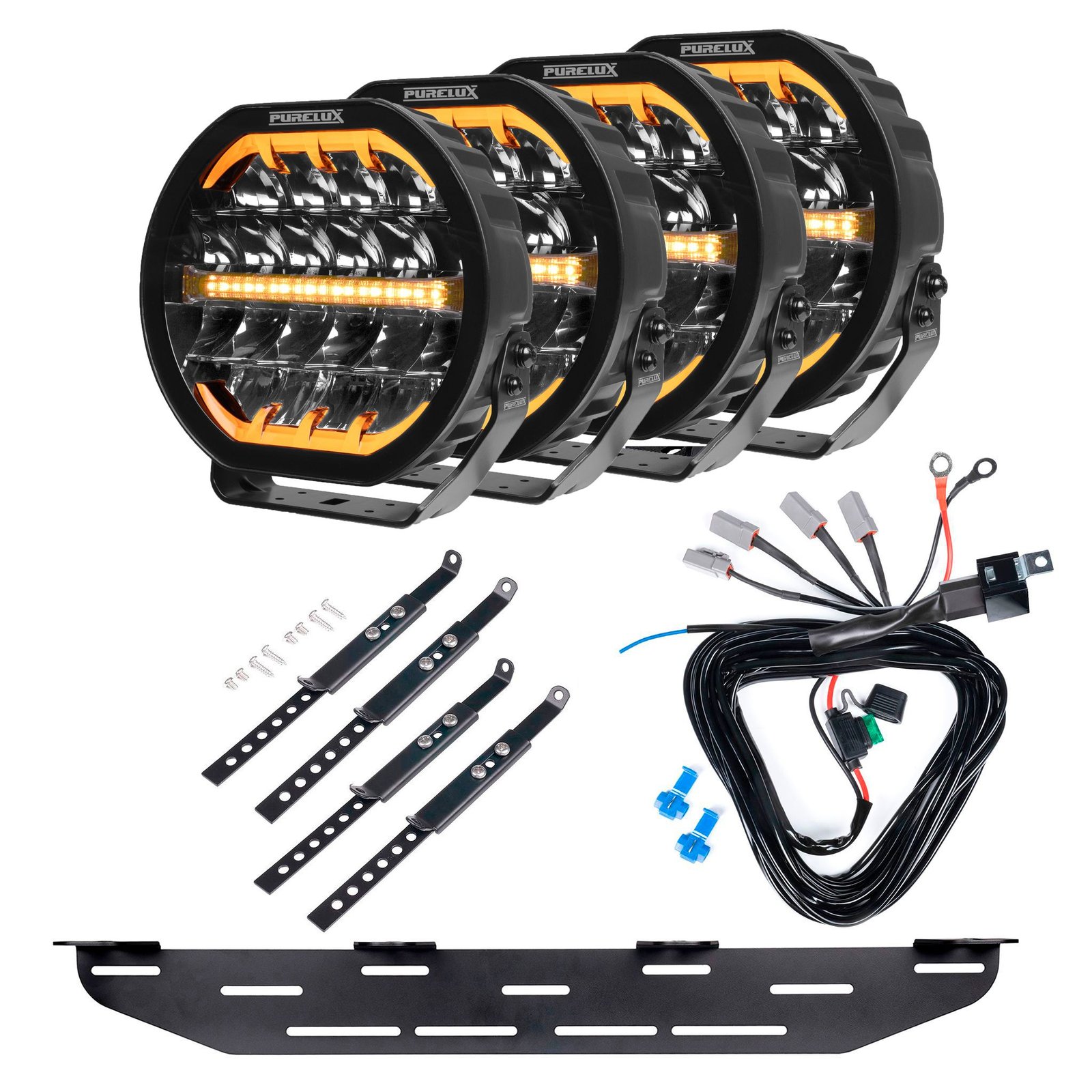 Extraljus Purelux Ranger 9 - Rund / 23 cm / 160W, 4 st - Komplett paket