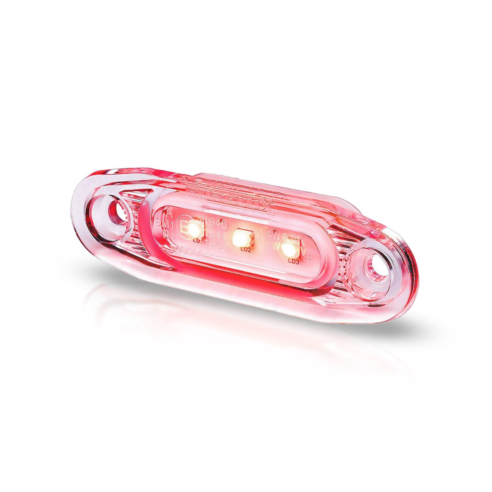 Positionsljus Purelux Side Marker - 12/24V / 79 mm, Röd