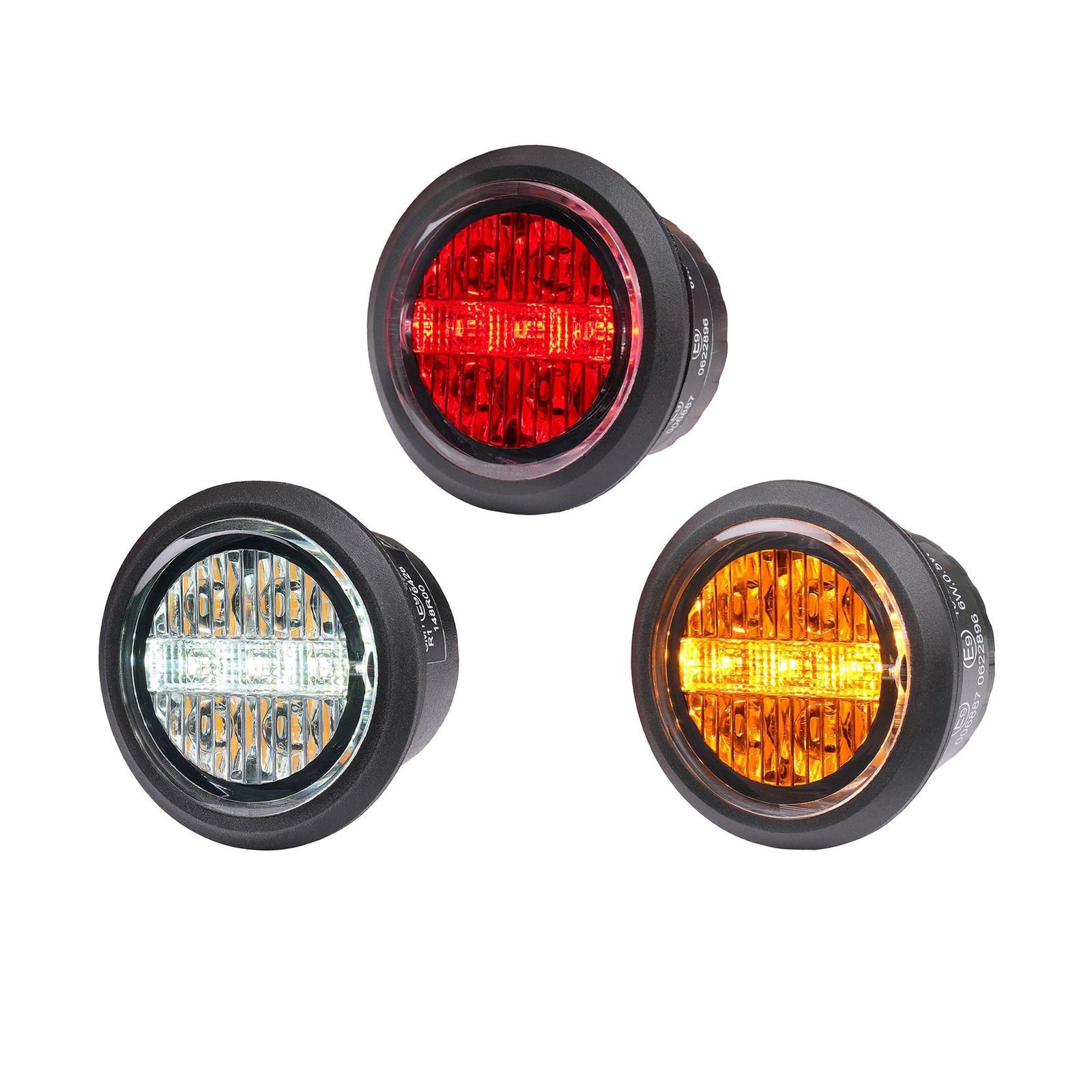 Varningsljus / Blixtljus Purelux Spectre 7X - 12/24V / 2W / 32 mm, 7AX (Orange)