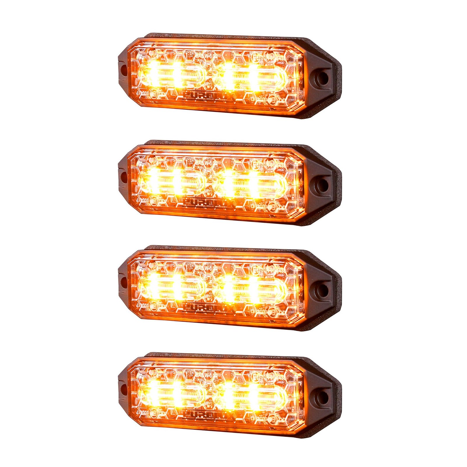 Varningsljus / Blixtljus Purelux Strobe Slim HD - 12/24V / 15W / 98 mm, 4 st