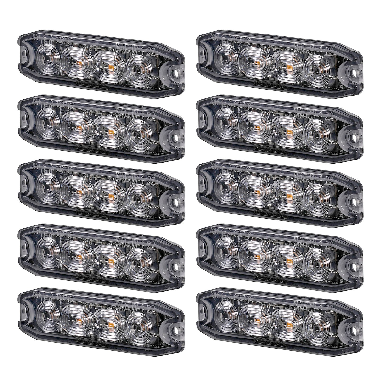 Varningsljus / Blixtljus Purelux Strobe Ultra Slim - 12/24V / 8W / 96 mm, 10 st