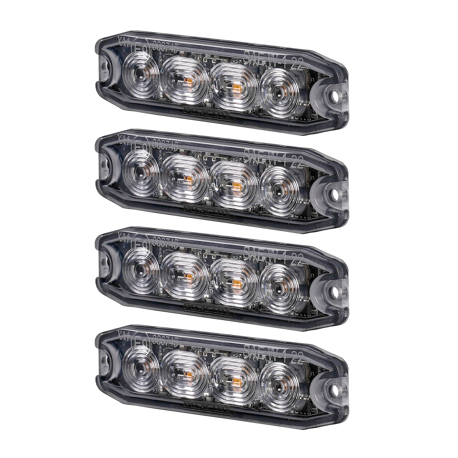 Varningsljus / Blixtljus Purelux Strobe Ultra Slim - 12/24V / 8W / 96 mm, 4 st