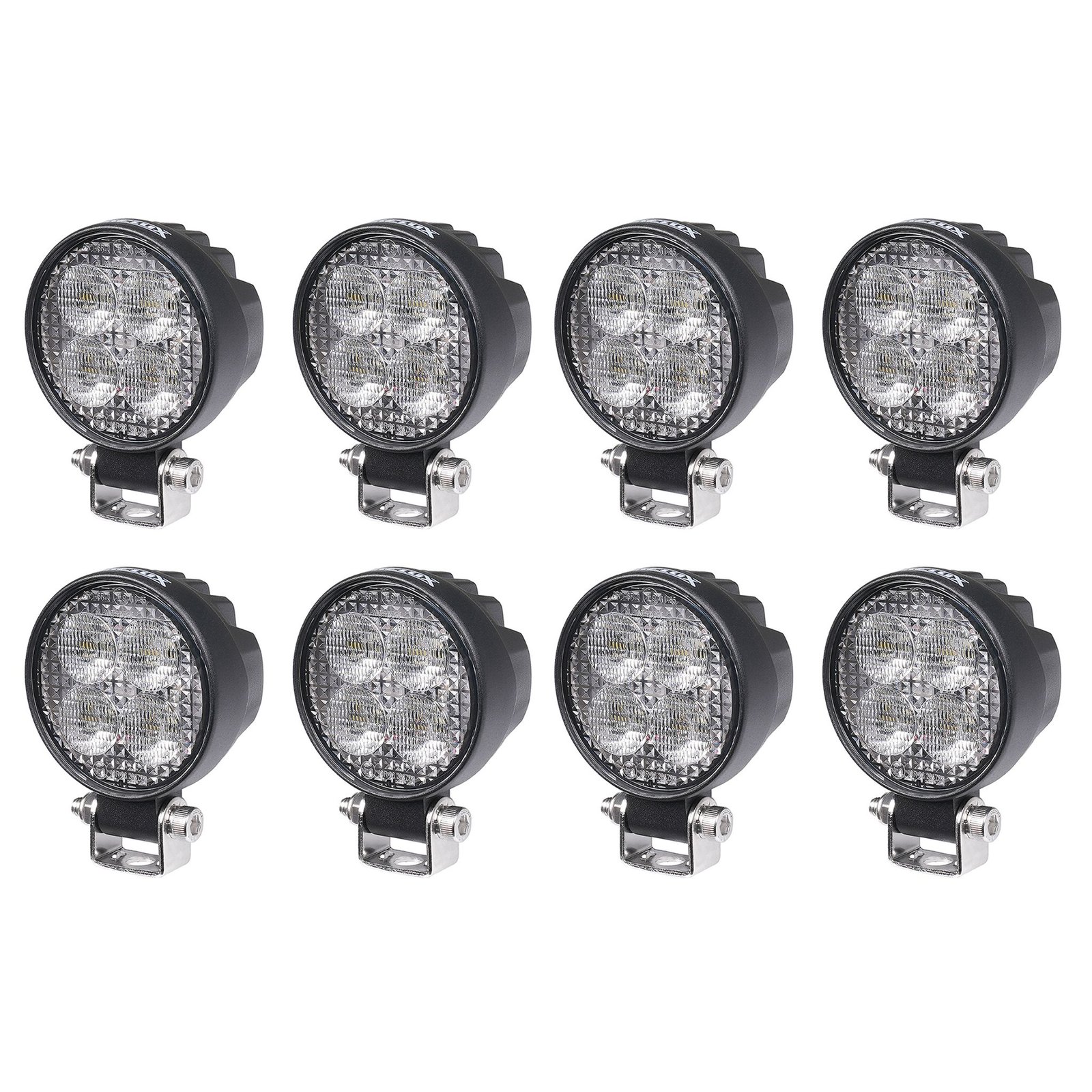 Arbetsbelysning Purelux Terrain Black Mini Round - 7 cm / 12W / Bred, 8 st