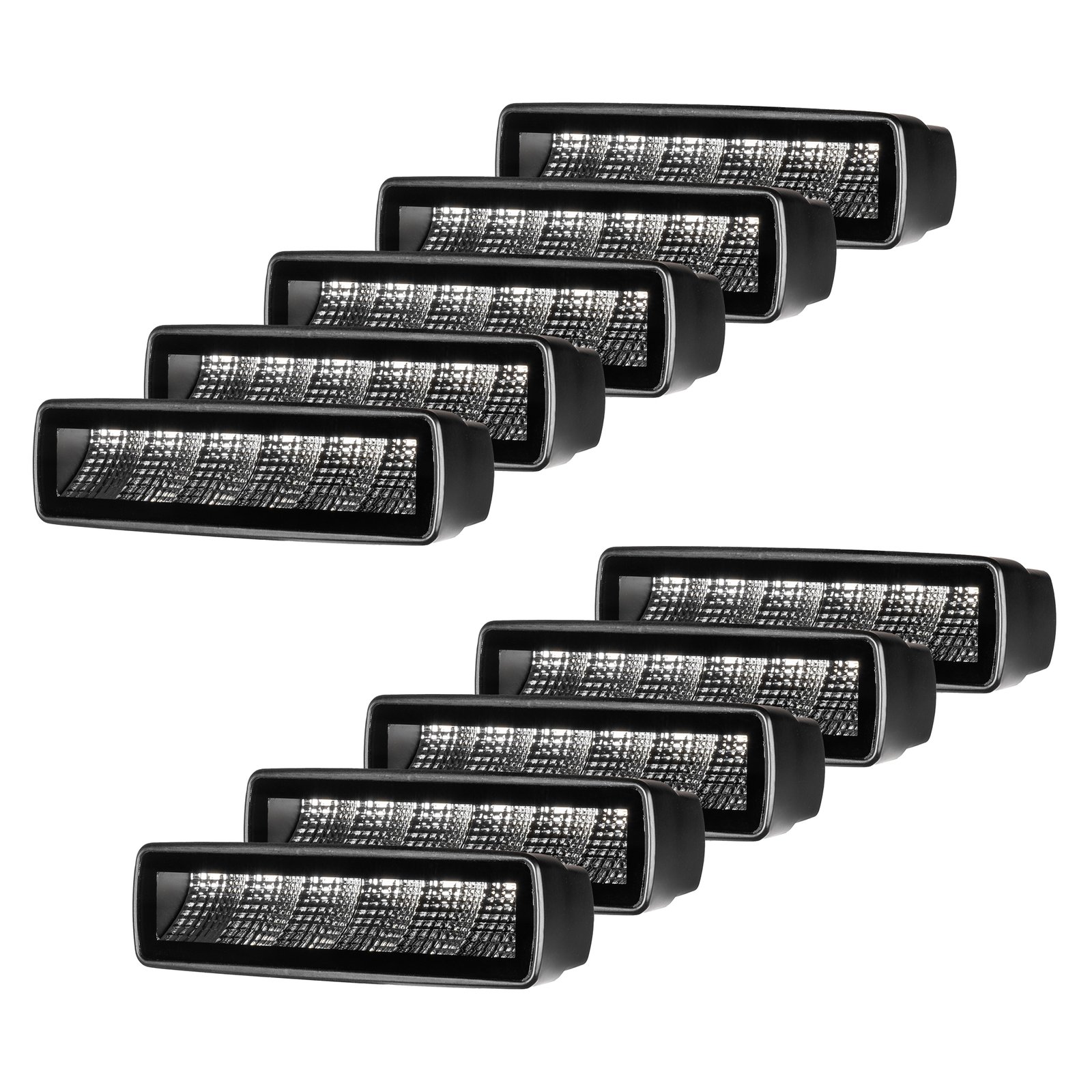 Arbetsbelysning Purelux Terrain Black Slim Flood - 16 cm / 30W / Bred, 10 st