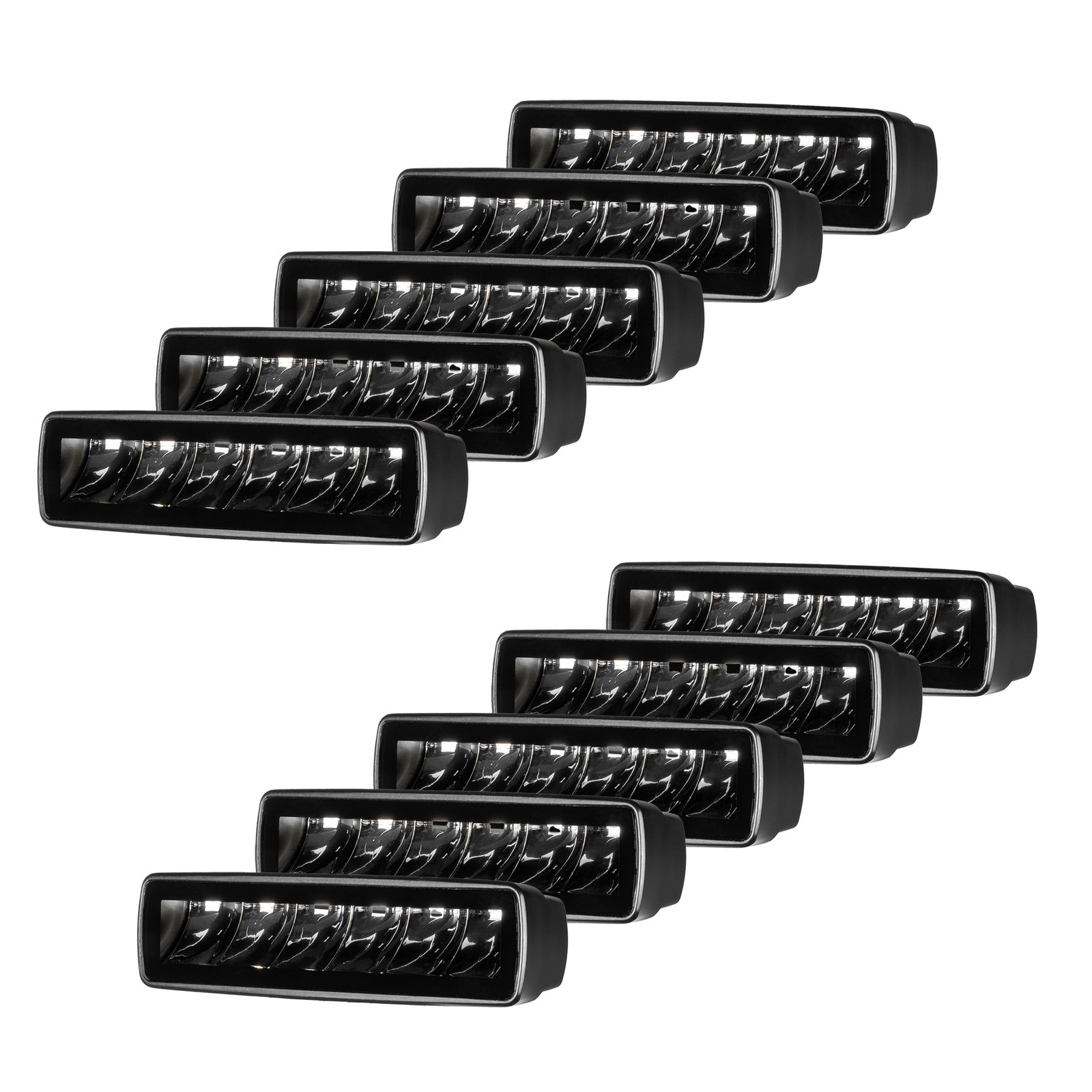 Arbetsbelysning Purelux Terrain Black Slim Spot - 16 cm / 30W / Spot, 10 st