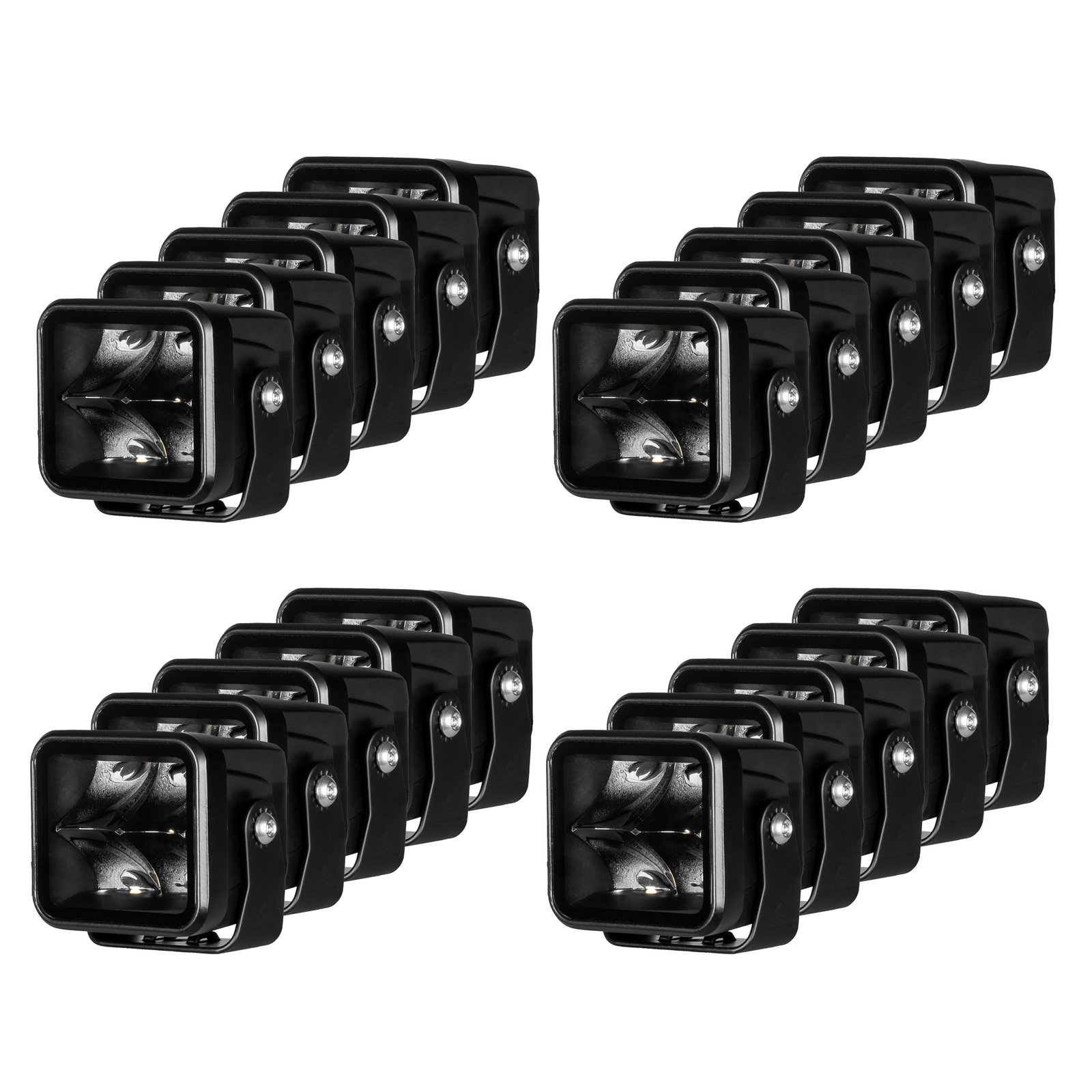 Arbetsbelysning Purelux Terrain Black Square Spot - 7 cm / 20W / Spot, 20 st