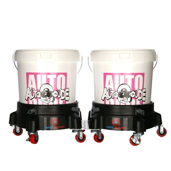 Hållare med hjul till tvätthink, Grit Guard Bucket Dolly - Svart, 2st + Fästplatta