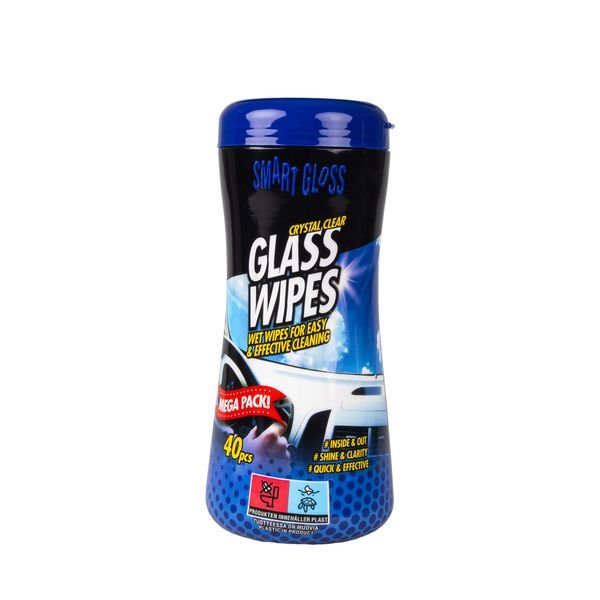 Våtservetter Smart Gloss Glass Wipes, 40 st - Burk