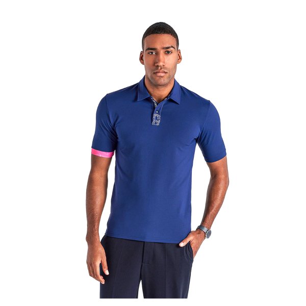 Kortärmad Piké Gyeon Polo T-Shirt, Marinblå, S