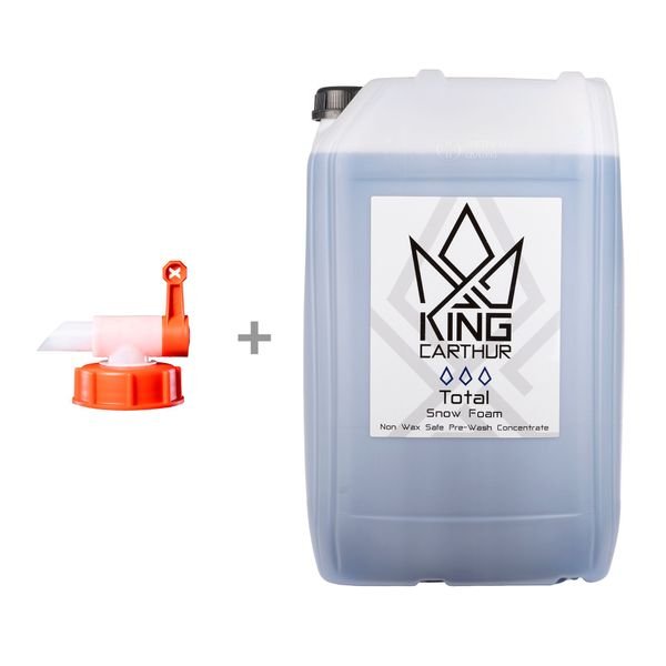 Vaxlösande förtvättsmedel King Carthur Total Snow Foam, 25000 ml + Tappkran