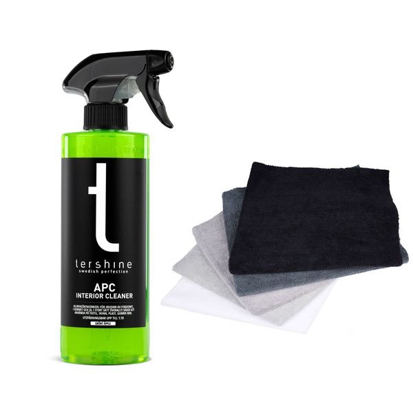 Allrengöring tershine APC Interior Cleaner Grönt Äpple, 500 ml + 5 st Mikrofiberdukar