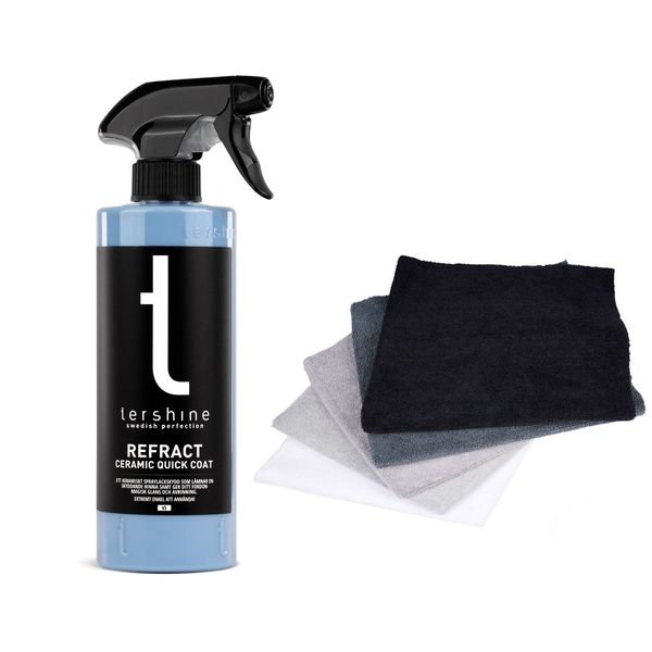 Snabbförsegling tershine Refract V3, 500 ml, 500 ml + Mikrofiberdukar (5 st)