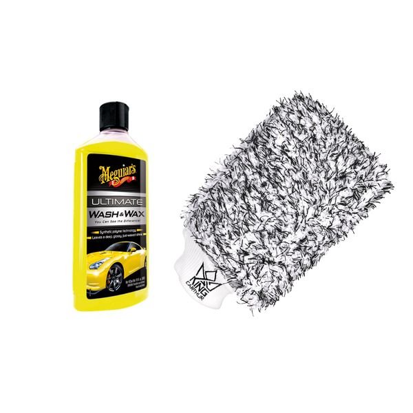 Vaxschampo Meguiars Ultimate Wash&Wax, 473 ml + Wash Mitt