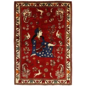 Old Figural Kashghai orientalisk matta 180 x 263 cm